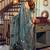 teal litchi work kolkata cotton blend traditional saree with blouse