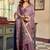 purple litchi work kolkata cotton blend traditional saree with blouse