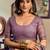 purple litchi work kolkata cotton blend traditional saree with blouse