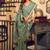 teal green litchi work kolkata cotton blend traditional saree with blouse