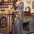 grey litchi work kolkata cotton blend traditional saree with blouse
