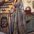 grey litchi work kolkata cotton blend traditional saree with blouse