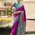 magenta banarasi silk blend festive wear saree