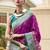 magenta banarasi silk blend festive wear saree