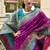 magenta banarasi silk blend festive wear saree