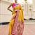 mustard banarasi silk blend festive wear saree