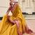 mustard banarasi silk blend festive wear saree