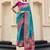 sky blue banarasi silk blend festive wear saree