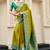 pear banarasi silk blend festive wear saree
