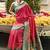 salmon banarasi silk blend festive wear saree