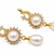 Certified natural freshwater pearls jewellery natural pearl drop earrings with cubic zirconia, gold tone