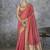 salmon cotton silk festival wear saree