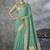 sky blue cotton silk festival wear saree