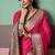 red patola silk blend casual wear saree