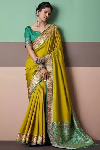 pear patola silk blend casual wear saree