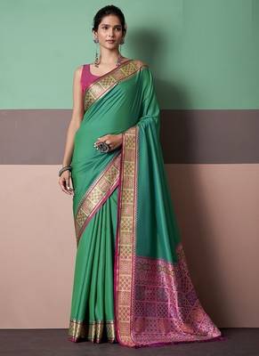 turquoise  patola silk blend casual wear saree 1