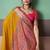 mustard patola silk blend casual wear saree