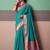 cyan patola silk blend casual wear saree