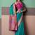 cyan patola silk blend casual wear saree