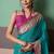 cyan patola silk blend casual wear saree