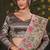 beige uppada silk blend kalamkari motifs multi thread embroidery party wear saree