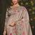 beige uppada silk blend kalamkari motifs multi thread embroidery party wear saree