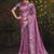 purple satin multi thread embroidery party wear saree