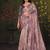 mauve organza zari floral motifs thread embroidery party wear saree
