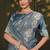powder blue tissue zari thread embroidery party wear saree