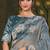 powder blue tissue zari thread embroidery party wear saree