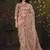 beige organza zari  floral multi thread embroidery party wear saree