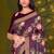 wine tussar printed party wear saree