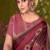 maroon tussar printed party wear saree