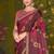 maroon tussar printed party wear saree
