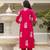 Pink printed rayon kurta pant set with printed chanderi cotton dupatta