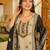 Black block printed rayon slub straight kurta pant set with printed chanderi cotton dupatta