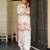 White printed khadi cotton kurta pant set with printed khadi cotton dupatta