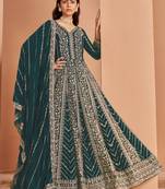 Morpich heavy fox georgette embroidery & sequin work anarkali suit