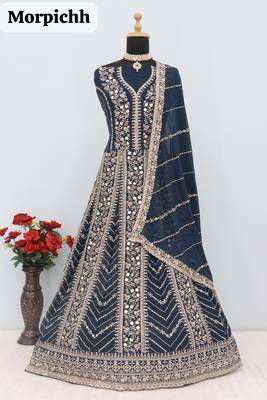 Morpich heavy fox georgette embroidery & sequin work anarkali suit 3