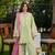 Pastel Green Embroidered Kurta Pant Set with Pink Dupatta