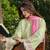 Pastel Green Embroidered Kurta Pant Set with Pink Dupatta