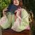 Pastel Green Embroidered Kurta Pant Set with Pink Dupatta