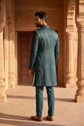Outluk vol. 56 presents heavy lachaka 2-piece long jodhpuri with cotton lining, intricate handwork & designer look.