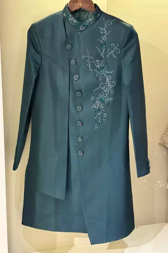 Outluk vol. 56 presents heavy lachaka 2-piece long jodhpuri with cotton lining, intricate handwork & designer look.