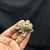 Crystal Elephant Saree Brooch, Pearl Dangle