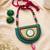 Green crystal bead fabric neckset