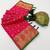 pink floral woven design patola saree with blouse