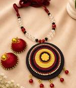 Black crystal bead fabric neckset