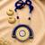 Blue crystal bead fabric neckset