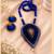 Blue crystal bead fabric neckset